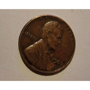 1967 Penny Error No Mint Mark Lincoln Liberty One Cent